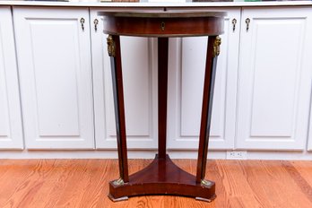 Empire Style Wood And Bronze Pedestal Display Table