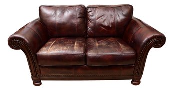 Bernhardt Furniture Two Cushion Leather Loveseat Purchased At Safavieh