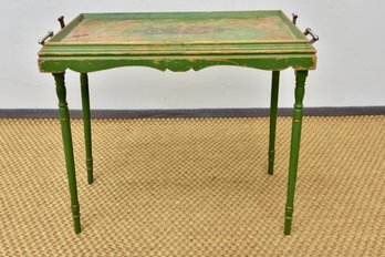 French Country Painted Folding Tray Table