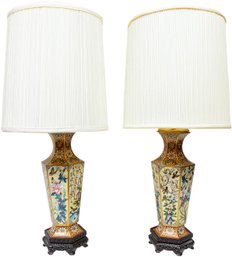 Pair Of Cloisonne Table Lamps