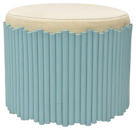 A Dillon Davis Company Designs Selamat Turquoise Round Ottoman