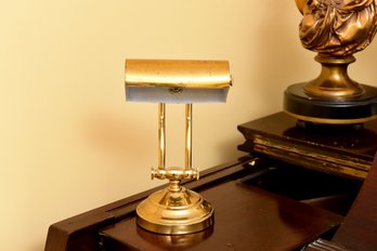 Small Brass Library Table Lamp