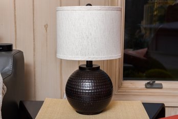 Ceramic Table Lamp With Hammered Style Base