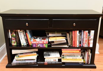 Pottery Barn Two Drawer Wood Bookcase