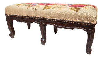 Antique French Style Needlepoint Footstool