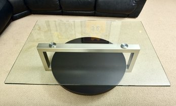 Designs For Living By Gil Modern Ebony Wood Champagne Cocktail Table (RETAIL $825)