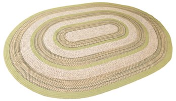 Newport Braid Stripe Pattern Reversible Oval Area Rug