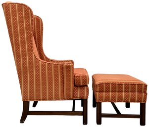 Ethan Allen Wingback Chair And Ottoman