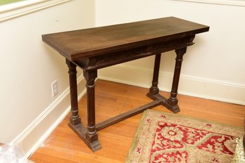 Vintage Flip Top Wooden Trestle Table