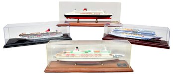 Collection Of Four Scale Model Cruise Ships