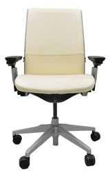 Steelcase 'Think' Leather Swivel Adjustable Height Desk Chair (1 Of 2)