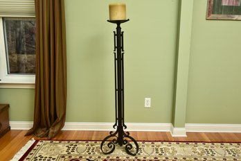 Wrought Iron Floor Standing Candle Holder