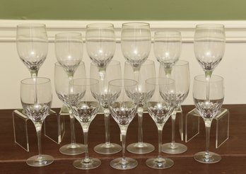 Set Of Fifteen Orrefors Prelude Crystal Wine Glasses Designed By Nils Landberg