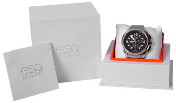 NEW! ESQ By Movado Stainless Steel Chronograph Watch In Original Box