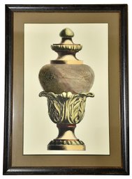 Nicely Framed Large Antique Urn Lithograph