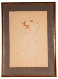 Signed Framed Nude Lithograph Numbered XVII/LX