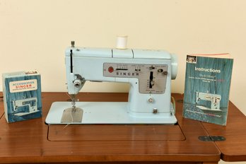 Vintage Singer Style-Mate Special Zig-Zag Sewing Machine (Model 348) In Original Wood Cabinet