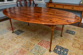 Stunning Repurposed Pine Floorboard Dining Room Table With Queen Anne Legs