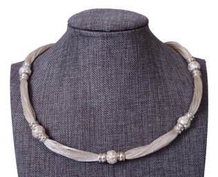 Sterling Silver Multi-Strand Mesh Necklace