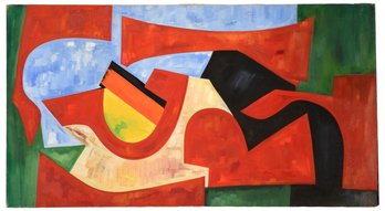 Signed Hilda 'ARP' (American, 1909 - 1985) Mid-Century Modern Oil On Canvas Colorful Abstract Painting