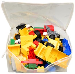 Collection Of Legos In Plastic Storage Case