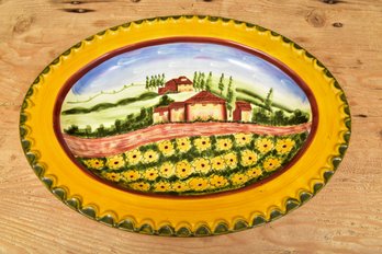 Romancing Provence Collections Douce Provence Countryside Hand Painted Decorative Serving Platter