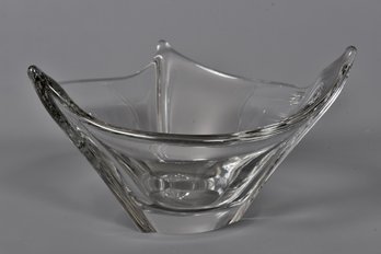 Large Free Form Heavy Weight Crystal Bowl