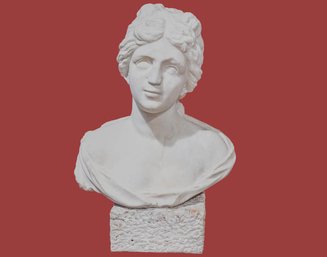 Marble Bust Of A Female On Square Base