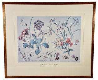 Aaron Ashley O'Reilles D'ours, Narcisses, Giroflees By Henri Lambert Framed Floral Print