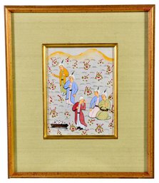 Framed Persian Illuminated Manuscript Art