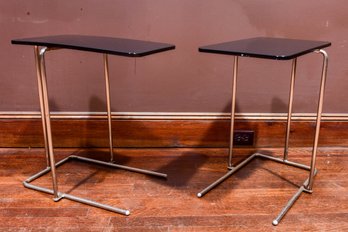 Pair Of Ikea Black Rian Side Tables