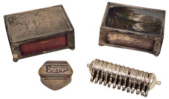 Sterling Silver Matchbook Holders, Pill Box And More
