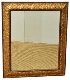 Gilt Leaf Design Beveled Edge Wall Mirror