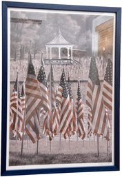 Signed Todd Bachta 2012 Framed Print Depicting Flags