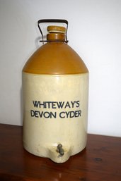 Antique Whiteway's Devon Cider Stoneware Crock Jug Dispenser