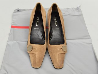 PRADA Suede Kitten Heel Pumps (size 35 1/2)