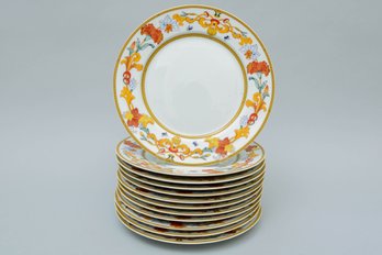 Set Of 12 Bernardaud Limoges Roma Dinner Plates