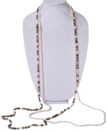 Pair Of Genuine Pearl Rope Length Necklaces