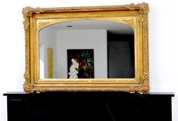 Mid-Century Gesso Carved Gilt Wall Mirror