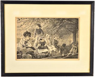 13/251 Framed Etching Titled 'Spring Blossoms' Drawn By Winslow Homer