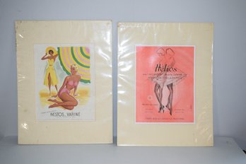 Pair Of Vintage Matted Prints From Paris - Plaisir De France 3/58 And 6/51