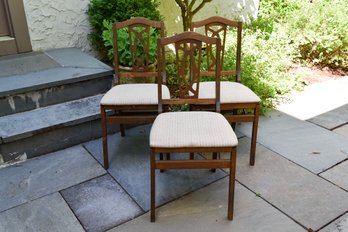 Set Of Three Stakmore Bridge Folding Chairs