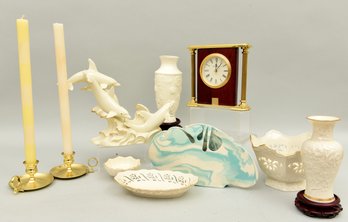 Lenox, Baldwin Brass Candlestick Holders, Howard Miller Clock And More