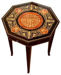 Vintage Italian Reuge Marquetry Musical Jewelry Box Table