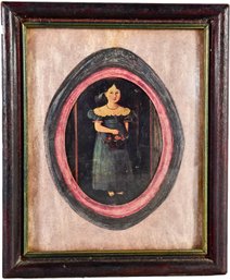 31/269 Portrait Print In Antique Frame With Bubble Glass