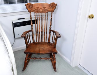 Antique Carved Wood Rocking Chair