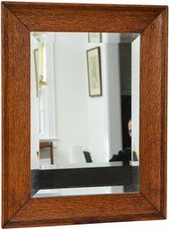 Oak Framed Beveled Edge Glass Wall Mirror