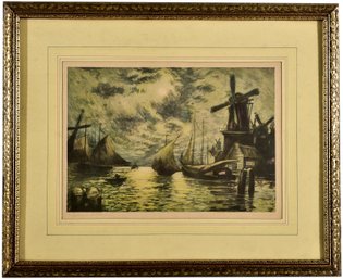 37/275 Signed Claude Dowal Framed Print Titled 'Holland Harbour'