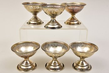 Set Of Six Sterling Silver Footed Cups