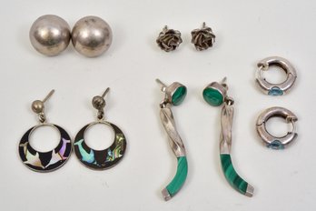 Collection Of Sterling Silver Pierced Earrings